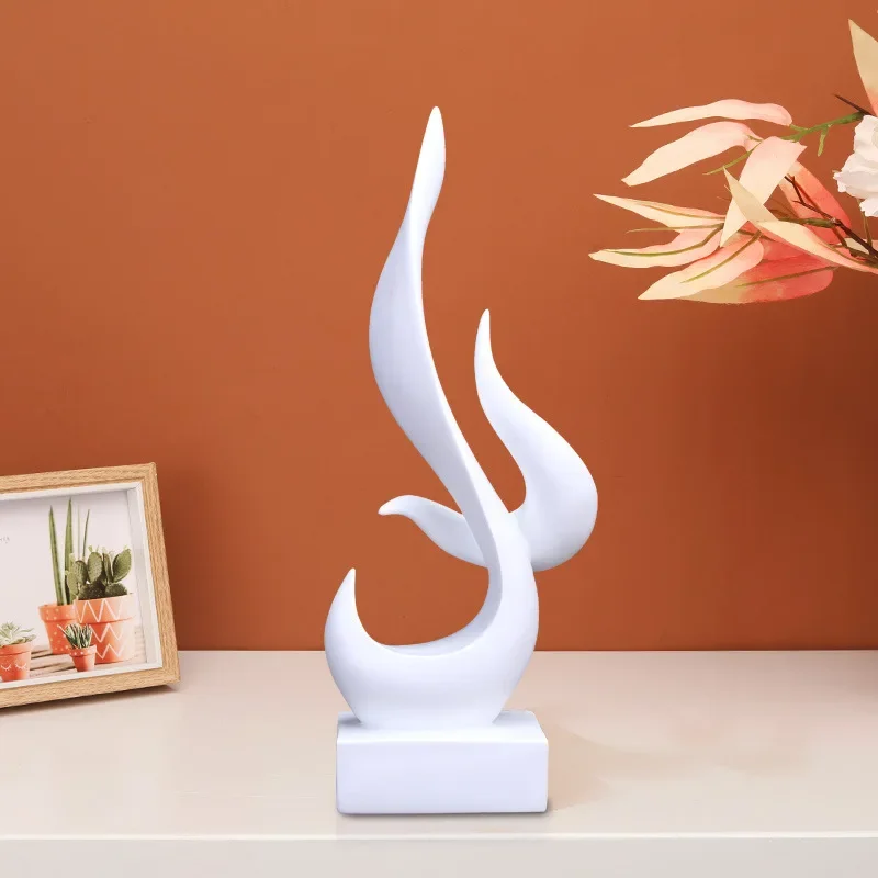 Nordic  Simple and Modern Creative Flame Bird Craft Decoration Gift for Office Living Room Resin Ornaments Home Decor