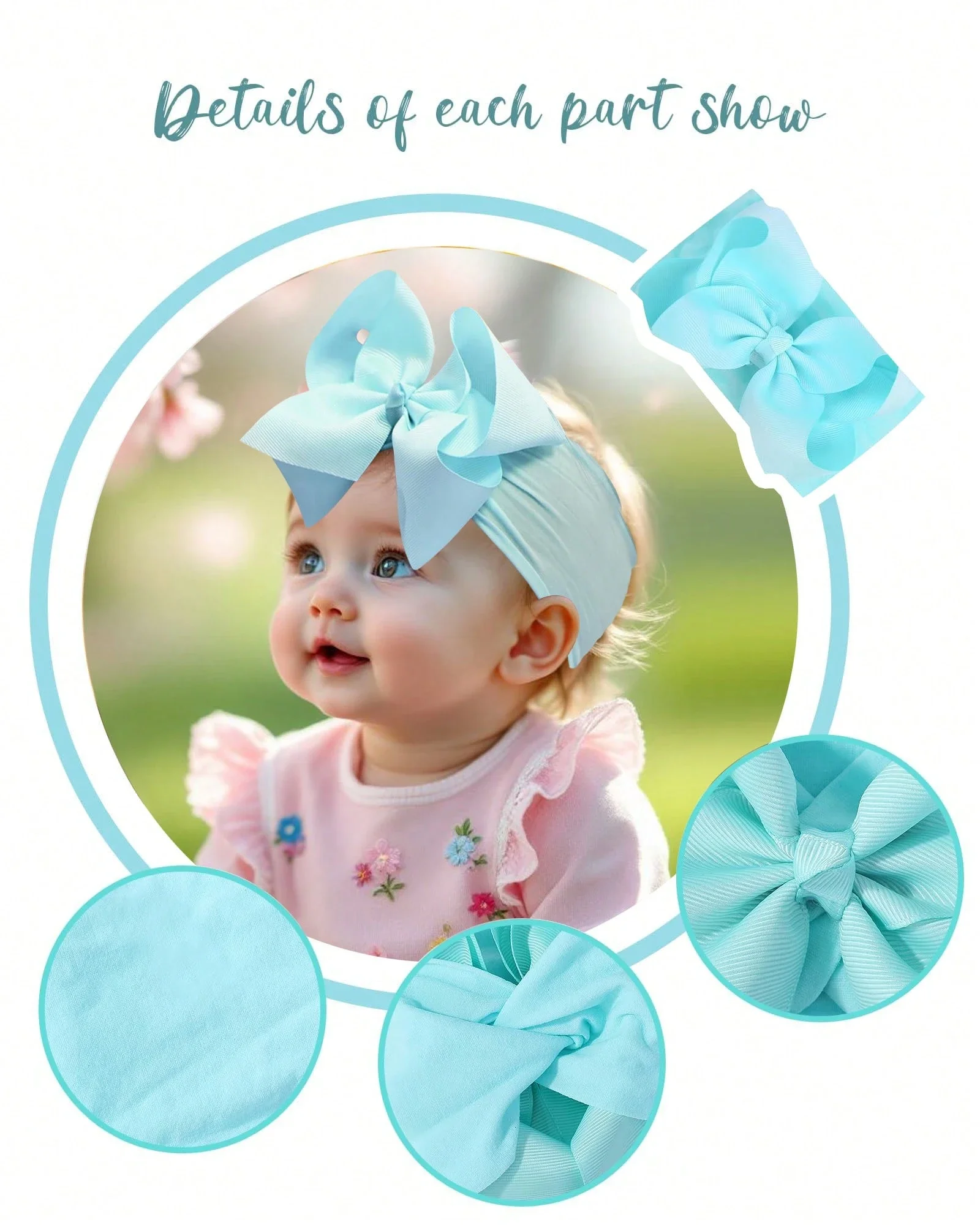 

Oaoleer 20/24 Pcs Baby Girls Bows Headbands Nylon Hairbands Ribbon Bow Elastic Hair Accessories For Newborns Infants Toddlers