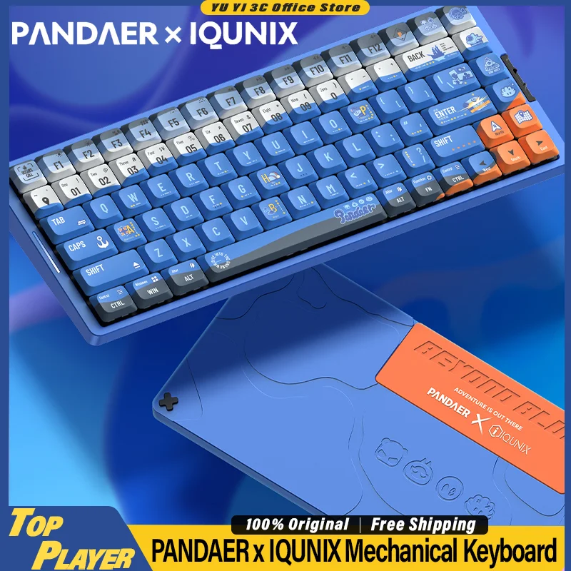 PANDAER x IQUNIX Mechanical Keyboard 2.4G BT Wireless Customized Hot Swappable Low Switch Ultra Low Latency LE-TARY CNC Aluminum