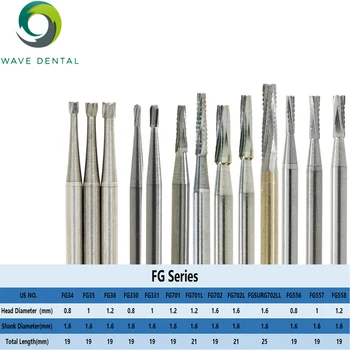 PRIMA Wave Dental Bur Tungsten Carbide Bur Dentistry Drill Taper Fissure Cross Head Fit High Speed ​​Turbine Handpiece 5pcs/pack