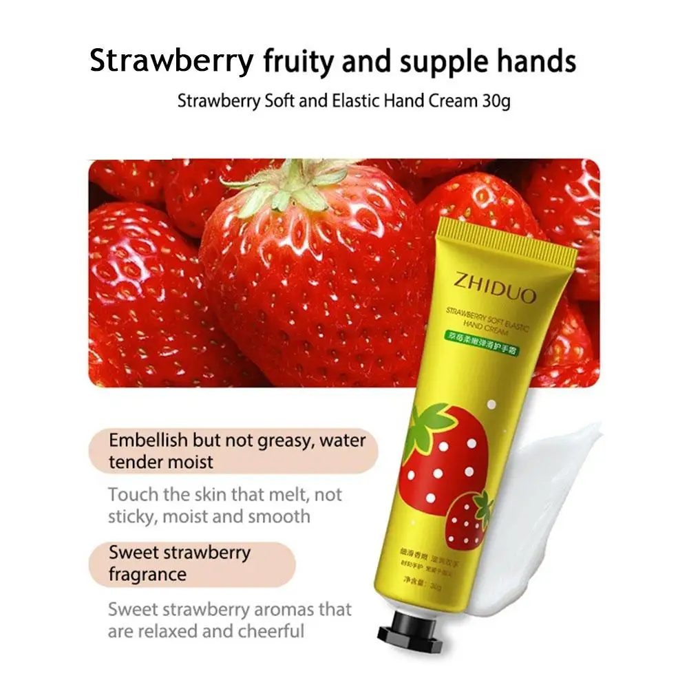 1Pc Hand Cream Random Style for Dry Cracked Hands Fruit Series Moisturizing Hand Lotion Gift Hand Cream Travel Size in Bulk 30g