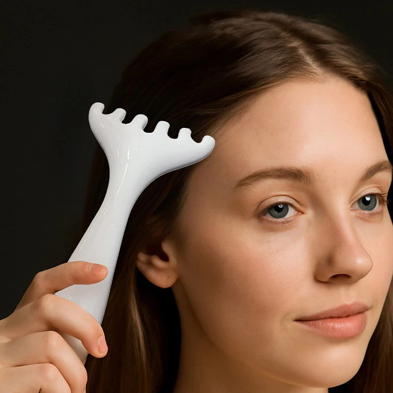 السيراميك يده فروة الرأس الأنف غوا شا مجلس جهاز تدليك الاسترخاء و جهاز تدليك لمراكز التجميل ميريديان تدليك مشط ستة الأسنان رئيس مشط #2