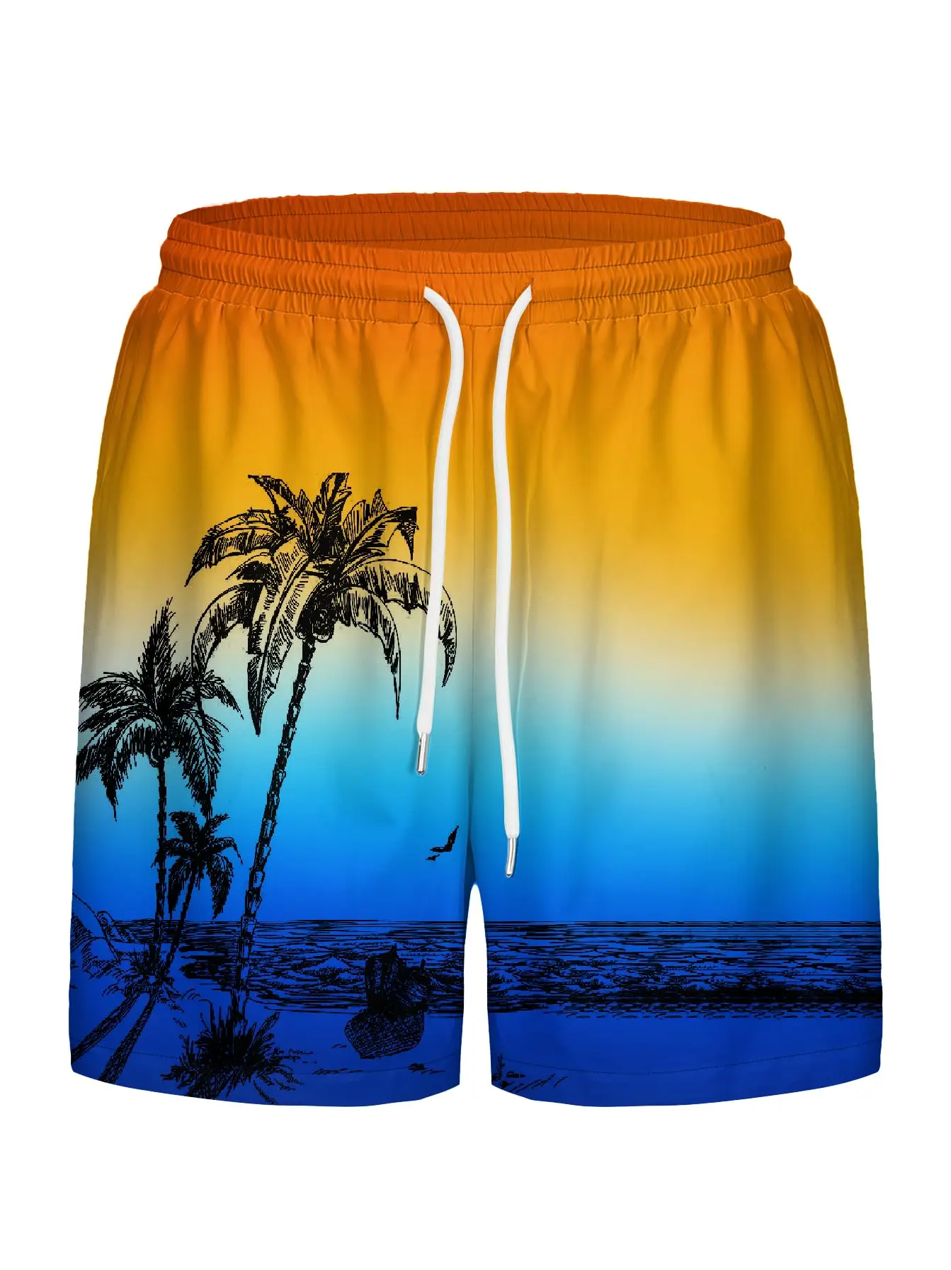 Men's Swim Trunks 3D Palm Tree Print Beach Shorts Quick Dry Outdoor Leisure Sports Shorts Swimwear Fashion Men's Shorts