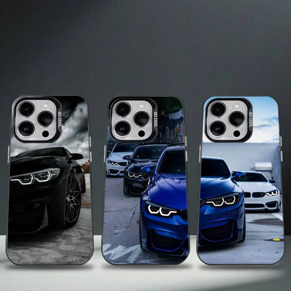 

Black White for B-BMW Phone Case For iPhone 16,15,14,13,12,11,8,7,Pro,Max,Plus,Mini,XS,SE Anti Fall Black Matte Hard