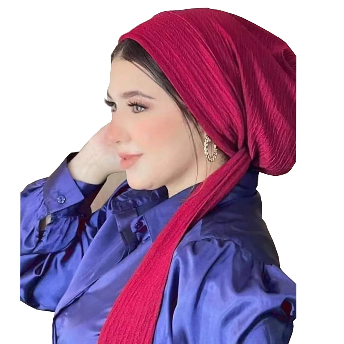 

New Muslim Women Stretch Turban Hijab Underscarf Caps Cancer Chemo Beanies Caps Hat Head Scarf Pre-Tied Scarf Sleep Hair Cover