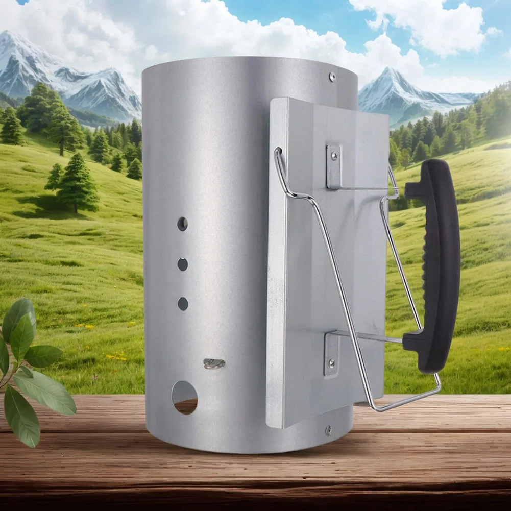 Grill na węgiel drzewny ze stali nierdzewnej rozrusznik kominowy BBQ rozrusznik kominowy węgiel drzewny rozrusznik ognia do grillowania Camping narzędzia kuchenne