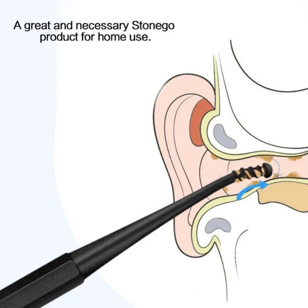 Soft Silicone Ear Pick Double-ended Earpick Ear Wax Curette Remover Ear Cleaner Spoon Spiral Ears Clean Tool