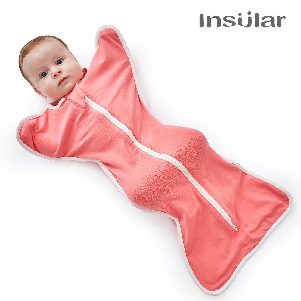 INSULAR 100% Cotton Newborn Baby Sleeping Bags 4 Seasons Baby Zipper Swaddle Bags Baby Wrap Sleepsacks Bedding Swaddling