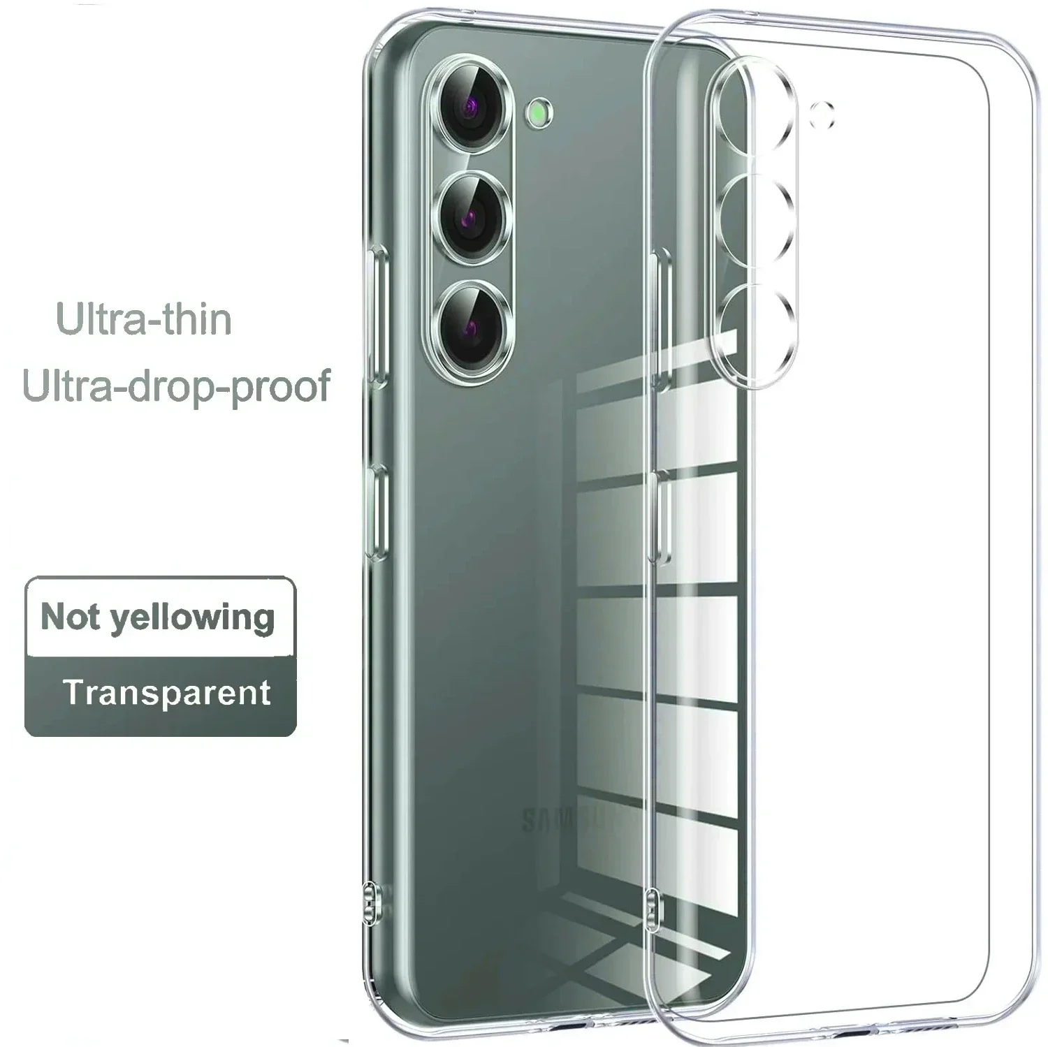 Ultra Thin slim Clear Silicone Crystal Case For Samsung Galaxy S24 Plus S23 Ultra Soft Solid Color Transparent shockproof Case