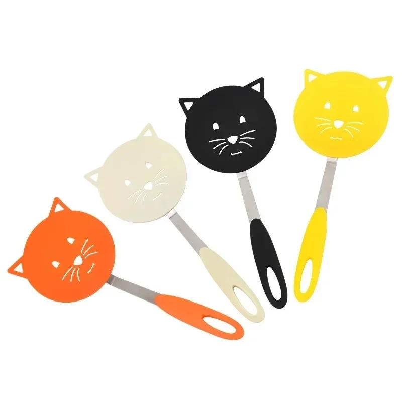การ์ตูนไนลอนกระทะไม้พายโมเดิร์นทนความร้อนปลอดภัย Spatulas ครัว Anti-SLIP ไข่เจียวพลั่วอุปกรณ์ทําอาหาร