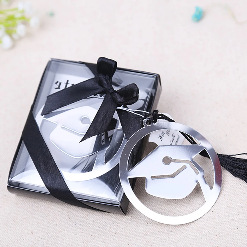 

15pcs Stainless Steel Graduation Hat Bookmarks Creative Metal Bookmark Gifts For Students Graduates Page Marker School