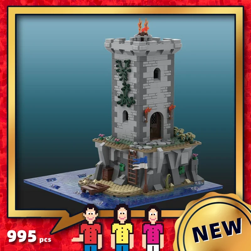 sea castle bricks watchtower battery bricks sea castle blocks medieval seafaring lighthouse blocks islet dock toy gift modular