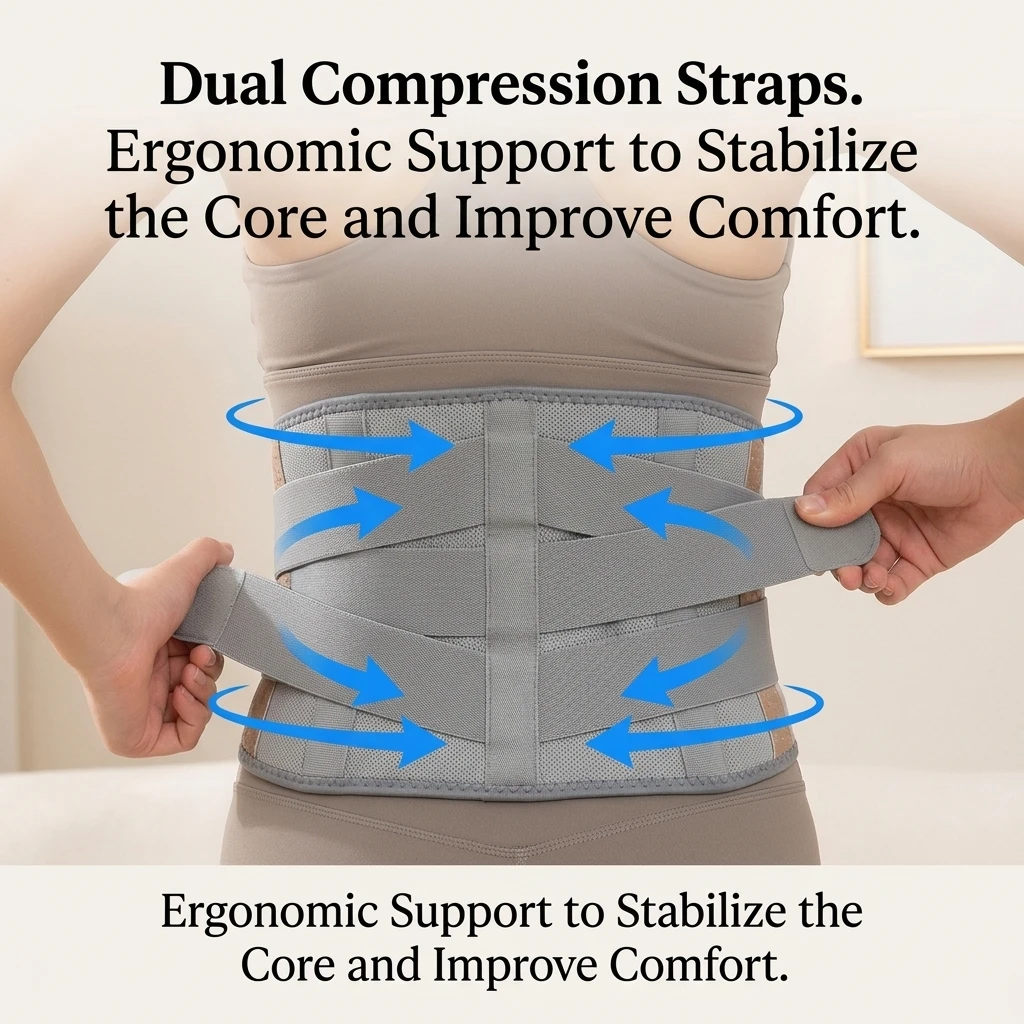 Heating Waist Massager Belt, Cordless Graphene Lumbar Support with Vibration, Smart Temperature Control for Back Pain