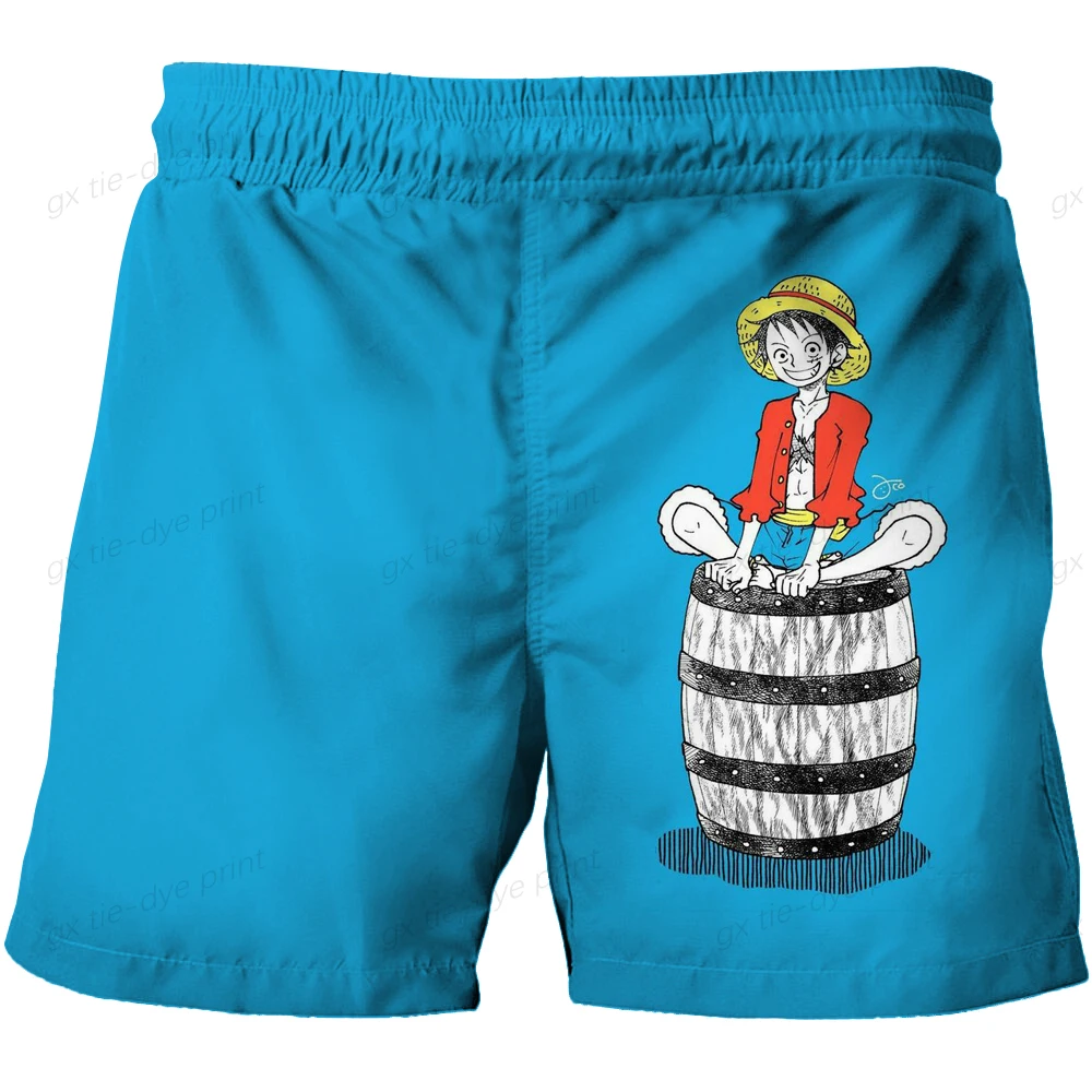 2024 venda quente calças de praia para crianças uma peça luffy shorts calças meninas meninos harajuku calças para homens 3d dos desenhos animados