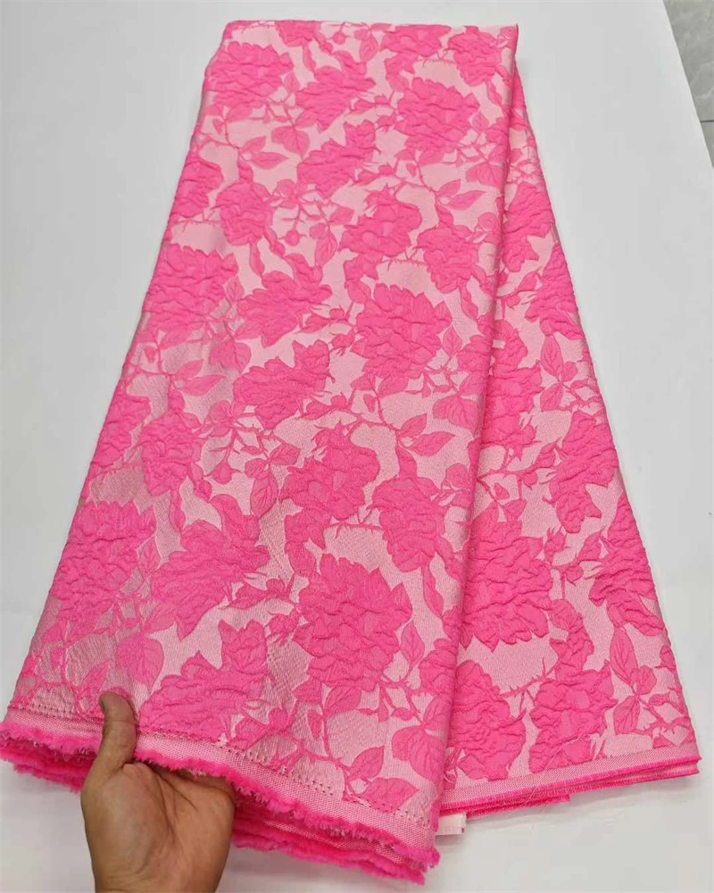 Tessuto di pizzo jacquard broccato di alta qualità per abiti da sera che realizzano in stile francese nigeriano