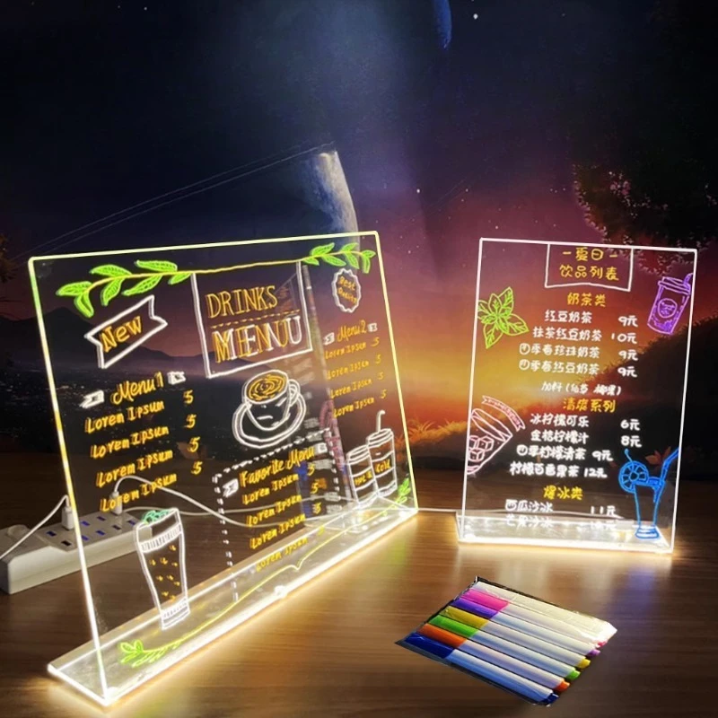 

Luminous small blackboard led fluorescent board, transparent acrylic board, electronic fluorescent writing version