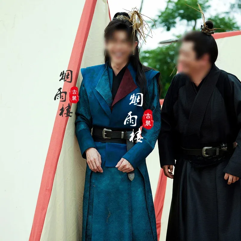 Gioia della vita, Fan Xian cavaliere antico cinese intrattenimento musiche e canzoni uomini aldult Qing Yu Nian 2 Costume da ballo cosplay tradizionale vintage