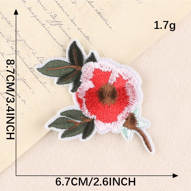 1 pz fiori Patch per abbigliamento ferro su ricamato cucire Applique carino Patch tessuto distintivo indumento accessori di abbigliamento fai da te