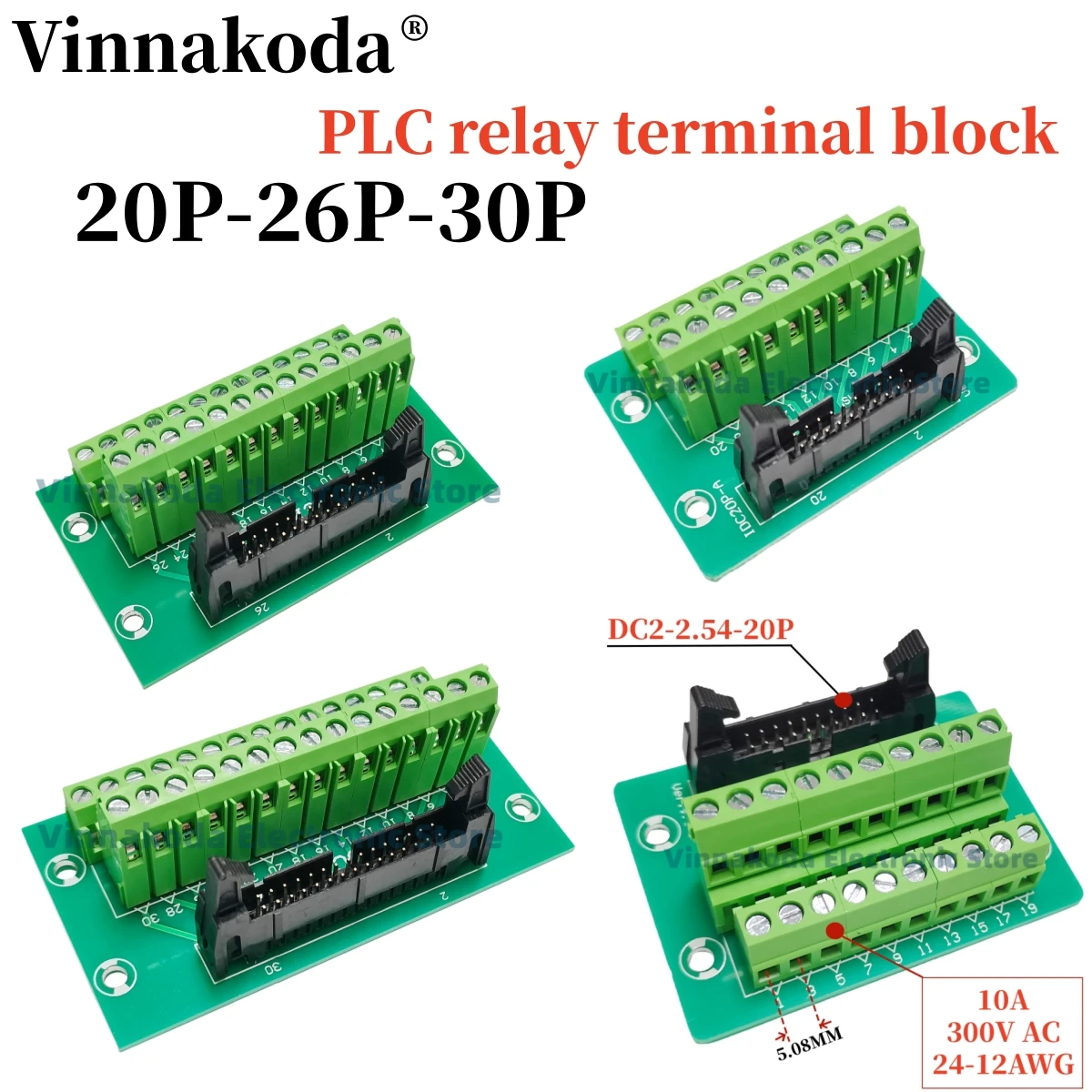 

1PCS PLC relay terminal block 20P 26P 30P IDC bull horn 2.54MM pitch adapter terminal board
