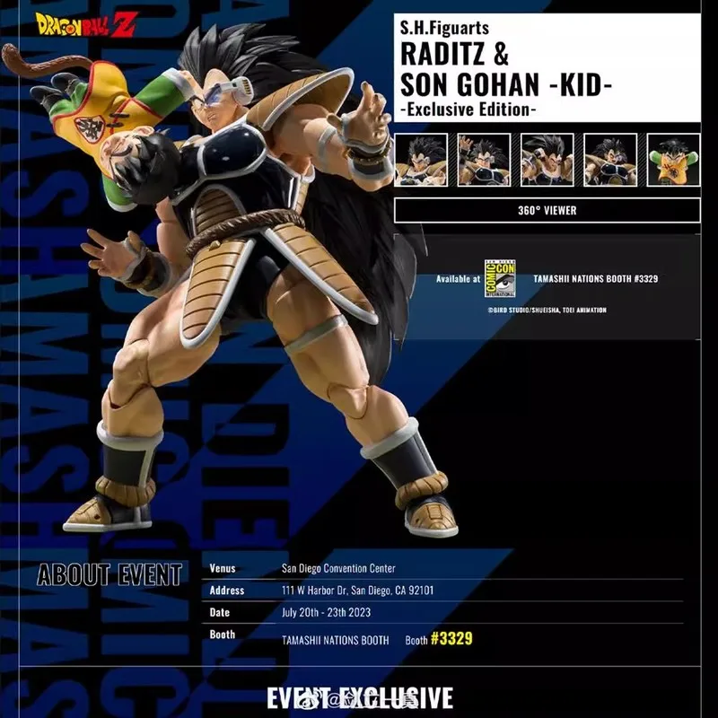 In Stock Original Bandai SHFiguarts Exclusive Edition Dragon Ball Raditz & Son Gohan Action Figure Anime Boxed Model Toy