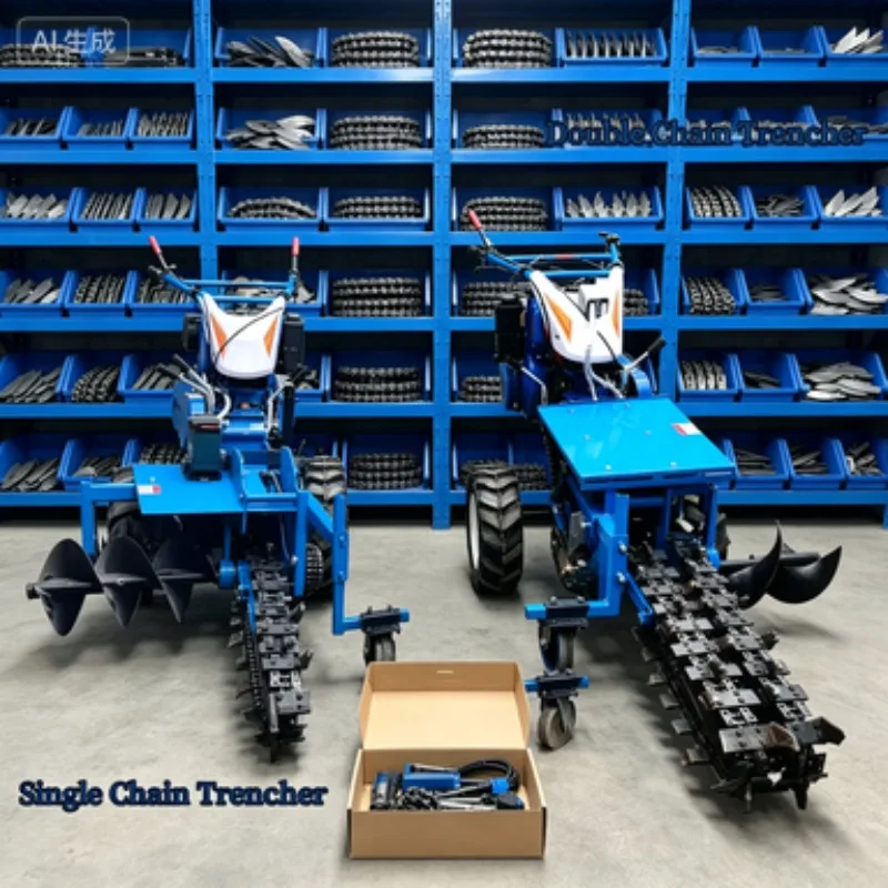 Garden Trenching Machine Pipe Compact Trench Digging Trencher Machine Digger Chain Trencher Machine 1.5m