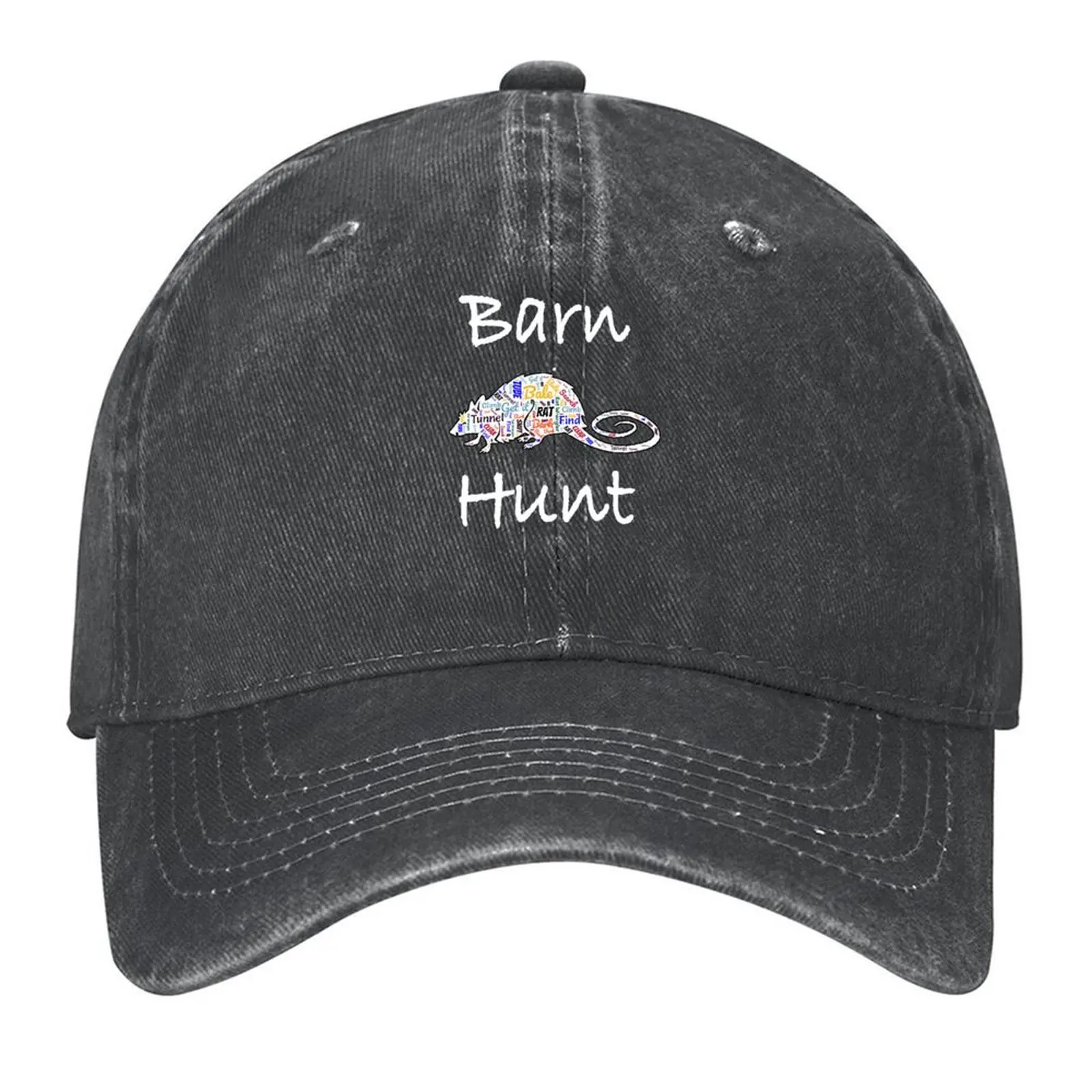 

Barn Hunt Canine Rat Hunting - Barn Hunt with Rat word cloud Baseball Cap sun caps Trucker Cap Sun Hats For Women Men's