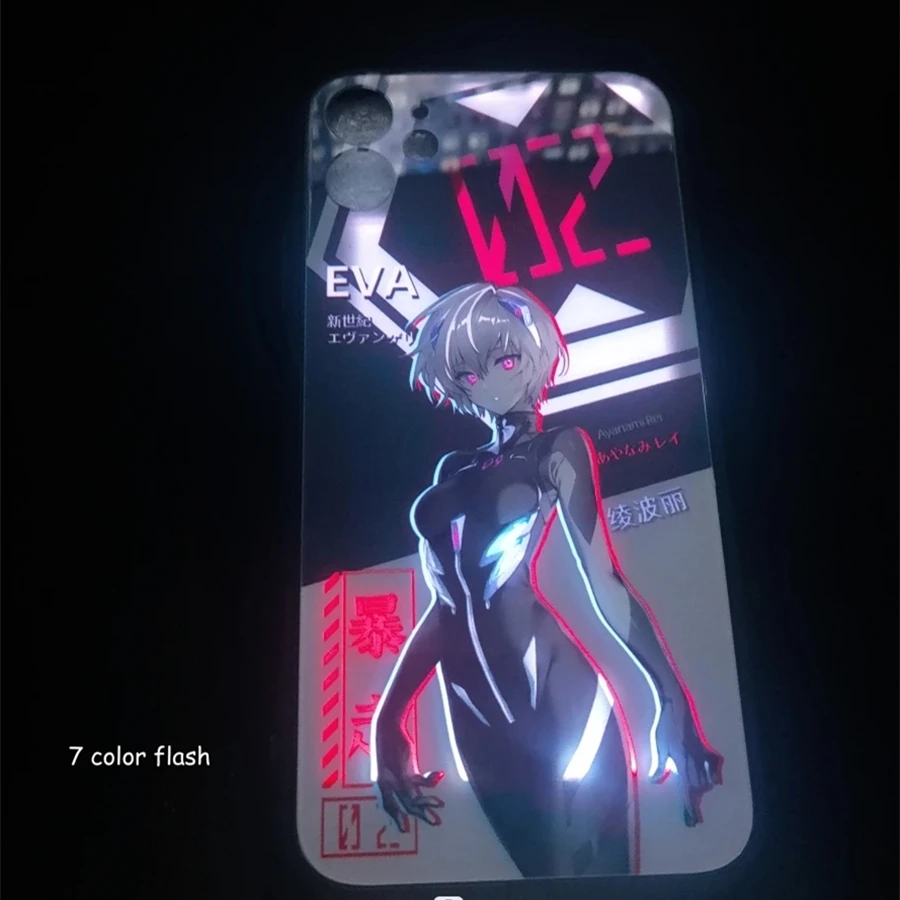 Cartoon Girl Anime Luminous Smart Phone Case For iPhone 13 12 15 Pro Max 11 X Xr Xs 7 8 Plus LED Acoustic Control Protect Cover