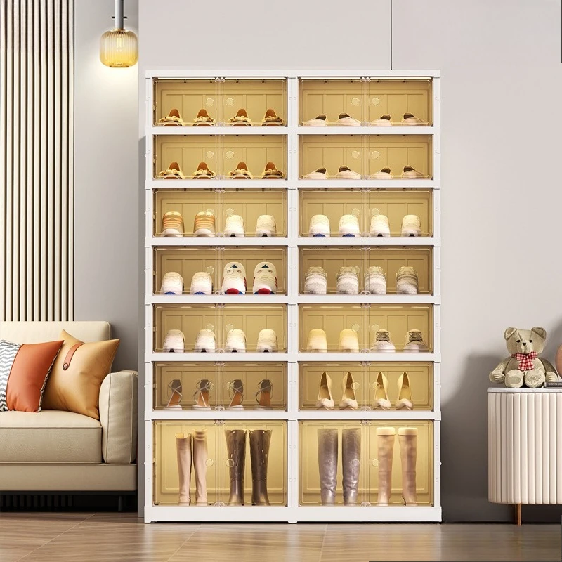 Space-Saving Scarpiera Zapatera Plastic Foldable Rectangle Injection Household Stackable Shoe Organizer Pull Out Shoe Rack