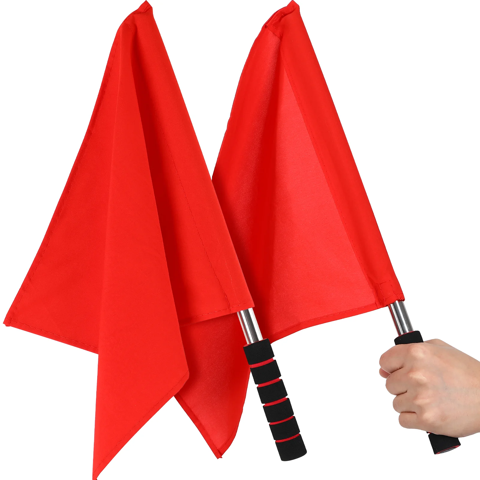 

2 Pcs Emblems Signal Flag Flags for Competition Traffic Referee Hand Jersey Waving Red Volleyball Line Judge