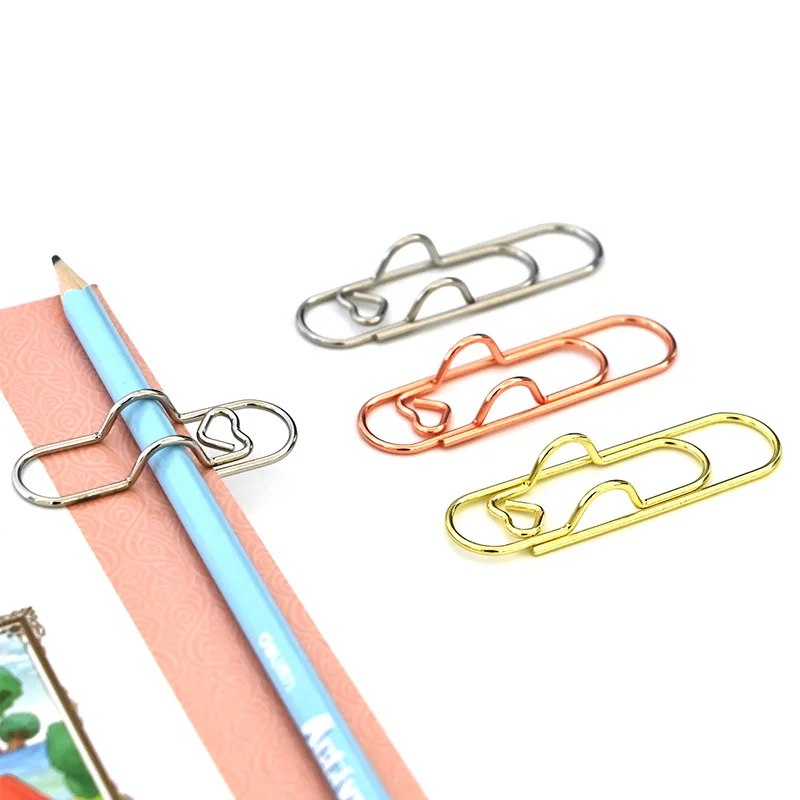 

10pcs Paper Clips Multifunctional Paper Fix Clips Metal Pen Holder Clips Journal Document Clip Notebook Pin Pocket Accessories