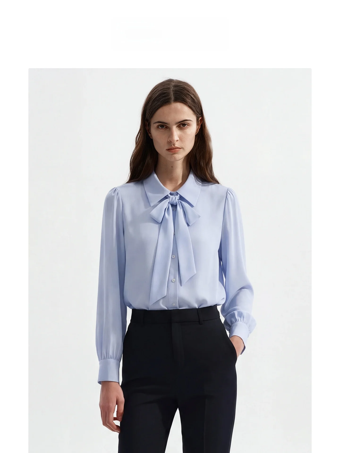 

Рубашка с длинным рукавом Cloud Sensation Modal для женщин: комплект для собеседования, с отстегивающимся узлом, дышащая, профессиональная рабочая одежда