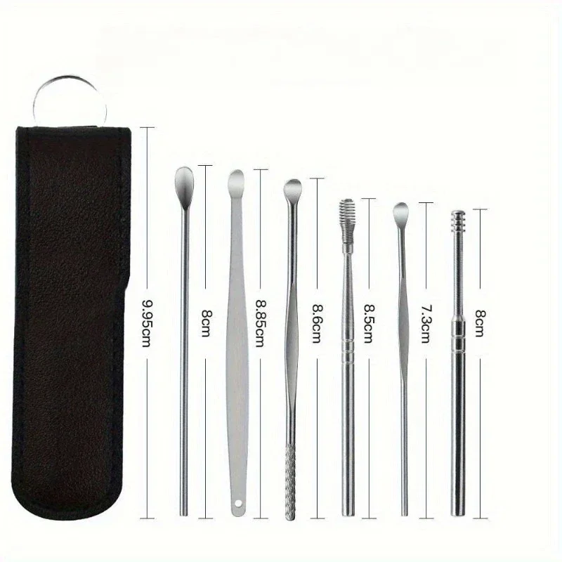 

6PCS Ear Cleaner Wax Removal Tool Earpick Sticks Earwax Remover Curette Ear Pick Cleaning Ear Cleanser Spoon Health Care Earpick