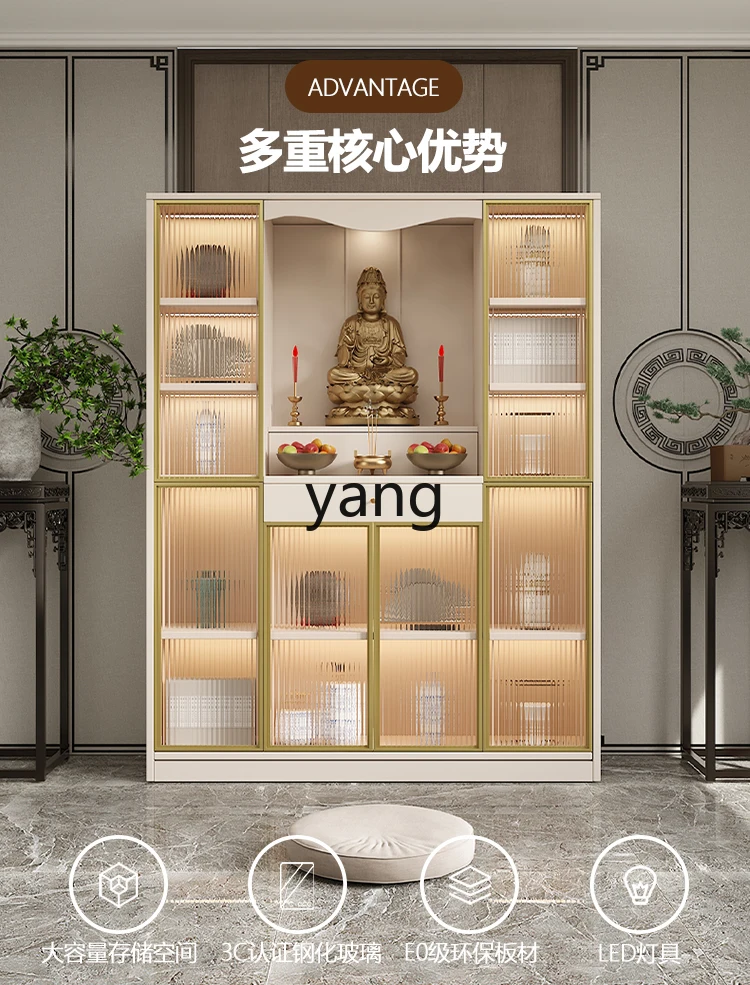 LMM New Chinese Style Clothes Closet Avalokitesvara Cabinet Buddha Cabinet Buddha Shrine