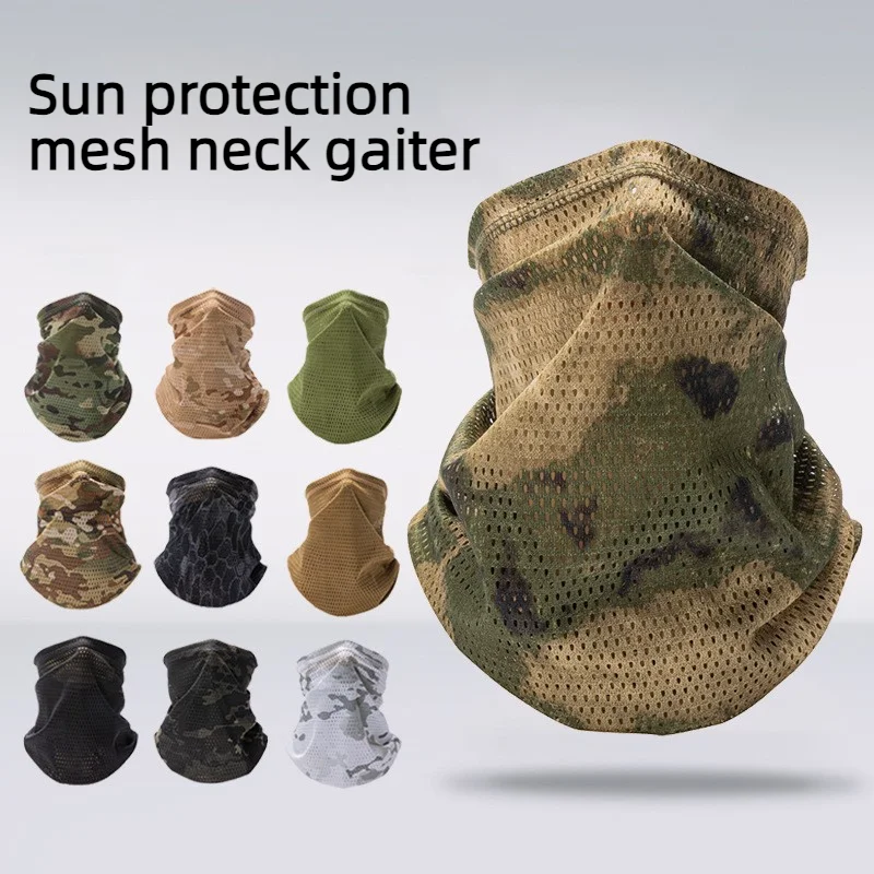 AliExpress NONE Summer Mesh UV Protection Camouflage Neck Gaiter Breathable Quick Dry Windproof Half Face Mask Running Cycling Fishing Motorcycl