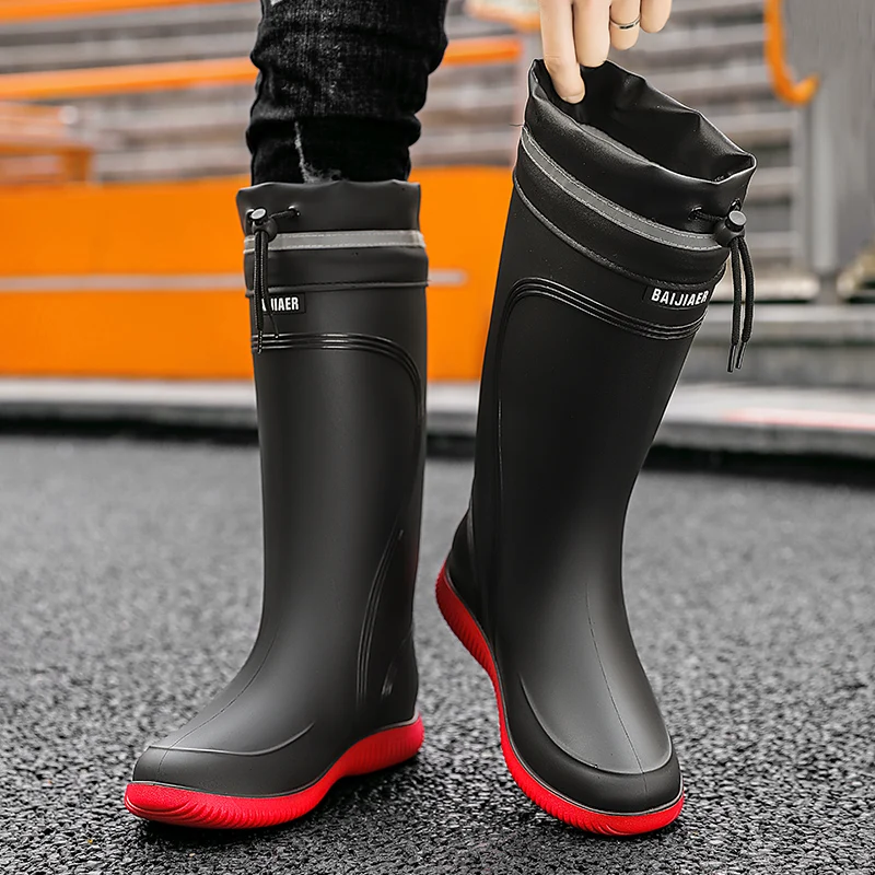 Zapatos de lluvia impermeables para hombre, botas impermeables para las cuatro estaciones, suelas suaves, antideslizantes, cómodas, para trabajo al aire libre