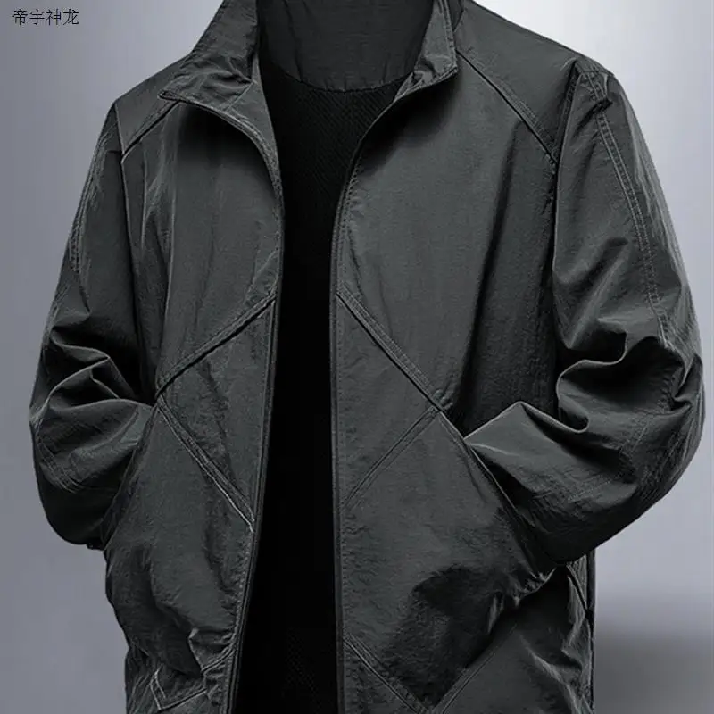 Diyu englong الرجال يندبروف مقاوم للماء لينة ell Jaet الوقوف طوق فضفاض صالح عادية Sle نسيج النايلون معطف الخريف الشتاء