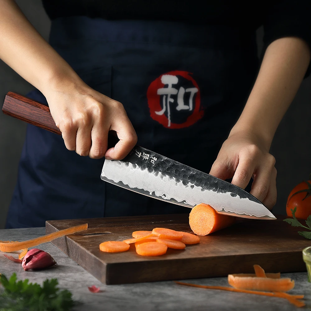 HEZHEN 8.5 Inches Chef Knife Three-layer Composite Steel Stainless Steel High Quality Cook Knife Kitchen Knives Razor Sharp