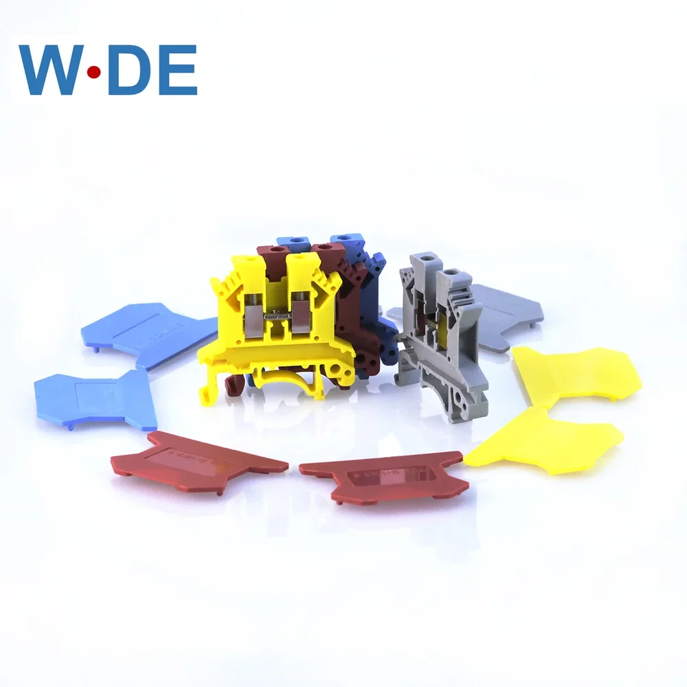 1pc End Cover D-UK 2.5 For Terminal Block UK-2.5B Four Colors End Plate Din Rail Terminal Blocks Accessories End Cap