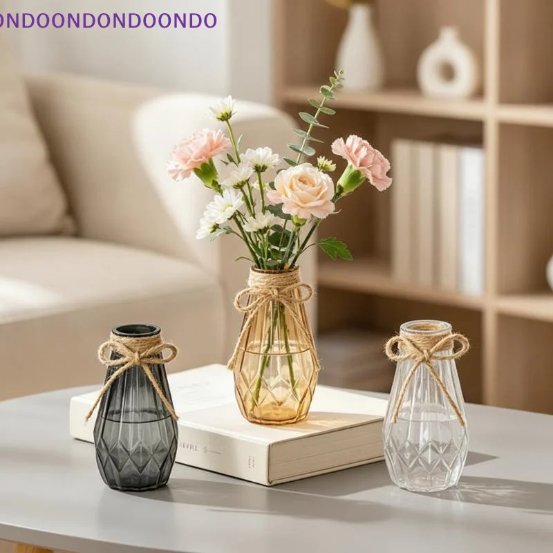Shatterproof Diamond Pattern Clear Plastic Vase Decorative Flower Holder for Dining Table Home Wedding Party Gifts