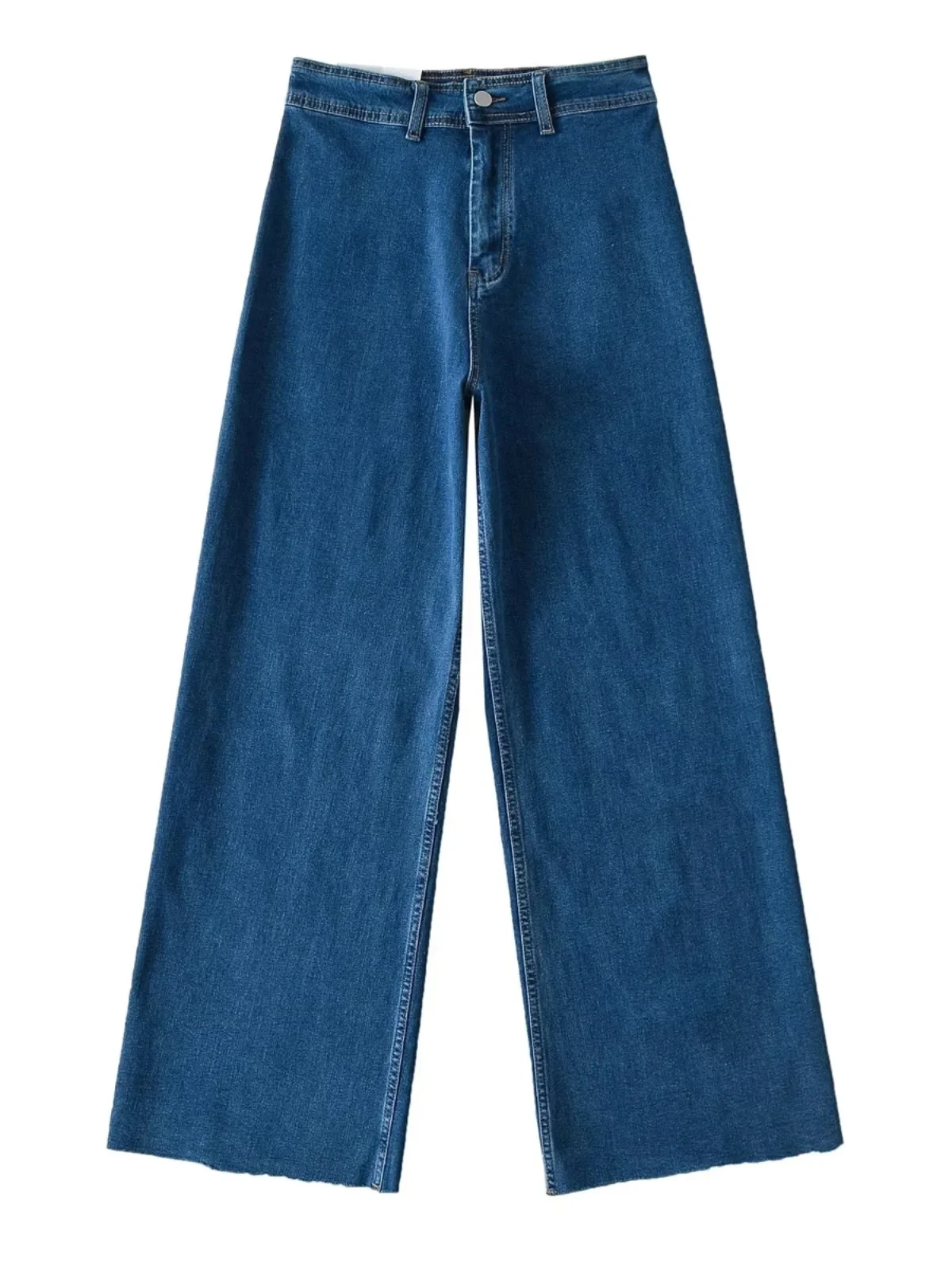 

High Waist Wide Leg Jeans Women's Spring Autumn Loose Slimming Drapey Straight Hem Ankle-Length Pants Street Sle