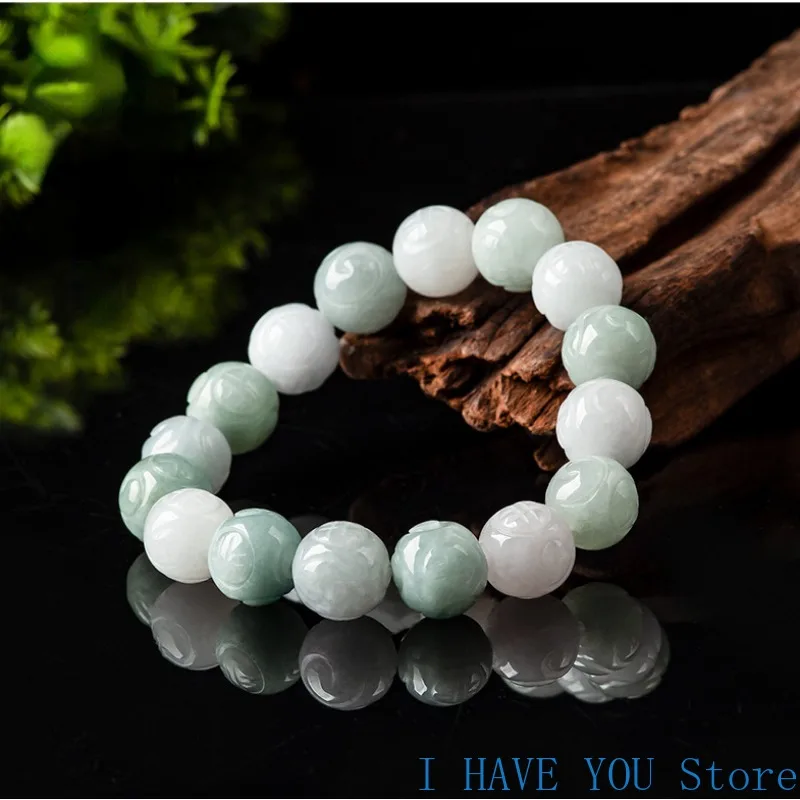 Natural Myanmar A-grade Jade Bracelet Dragon Ball Bracelet, Carved Jade Bracelet, Fashion Men's and Women's High end Jewelry