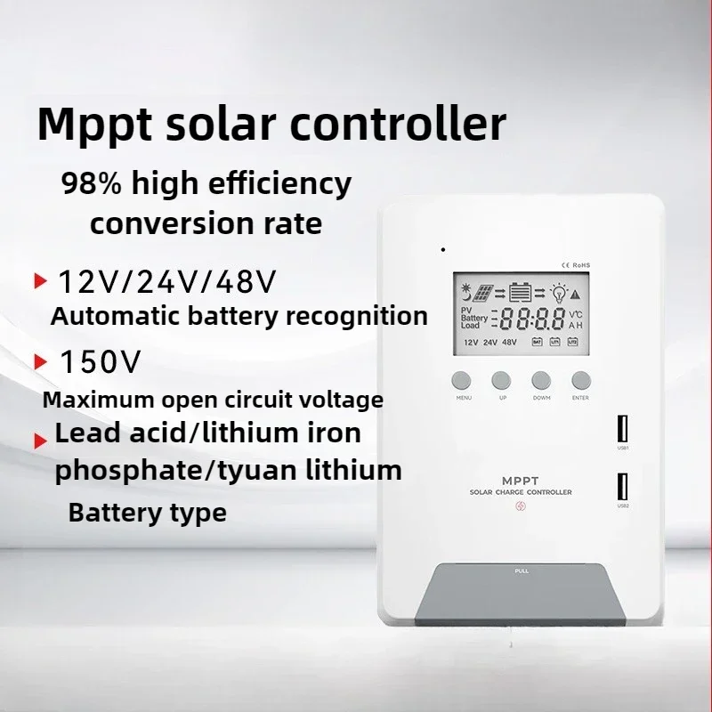 Excellent MPPT Solar Controller 12V/24V/48V Automatic Identification 30A 40A 60A Household Smart Charger Power Generation System