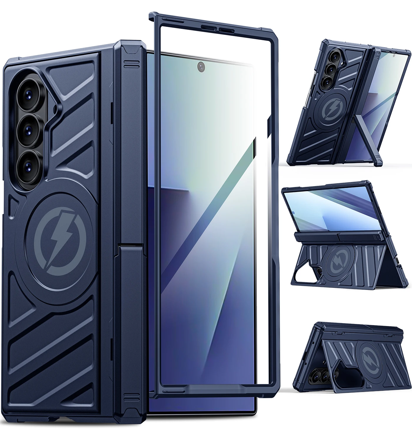 

For Samsung Galaxy Z Fold 7 Case Magnetic Hinge Protection Lightning Case With Screen Protector Magsafe Wireless Charging Cover