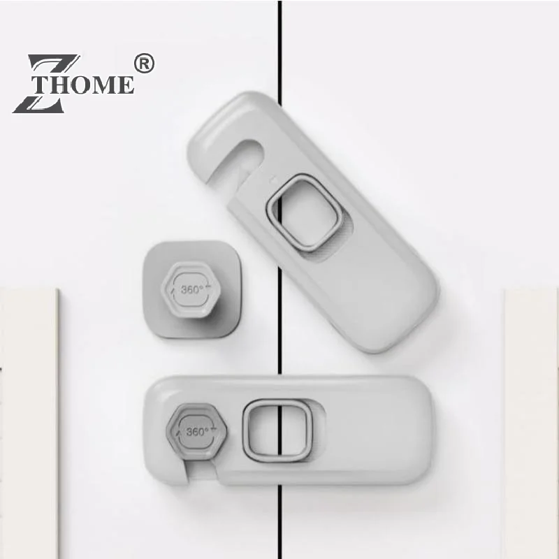 Baby Safety Lock 360 Degree Rotation Design No Drill Strong Adhesive For Cabinets Drawers Wardrobes Child Safety Protection