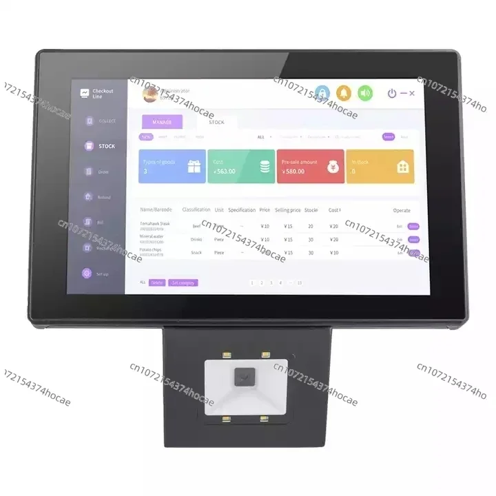 10.1'' Android 11 Win 10 Touch Screen All in One Cash Register Advertising Koisk Barcode Scanner Supermarket Price Checker