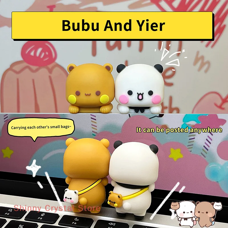 

Новая игрушка-кукла Panda Bubu And Yier, милая мультяшная кукла-медведь панды, экран мобильного телефона, декоративная кукла, подарки для пары