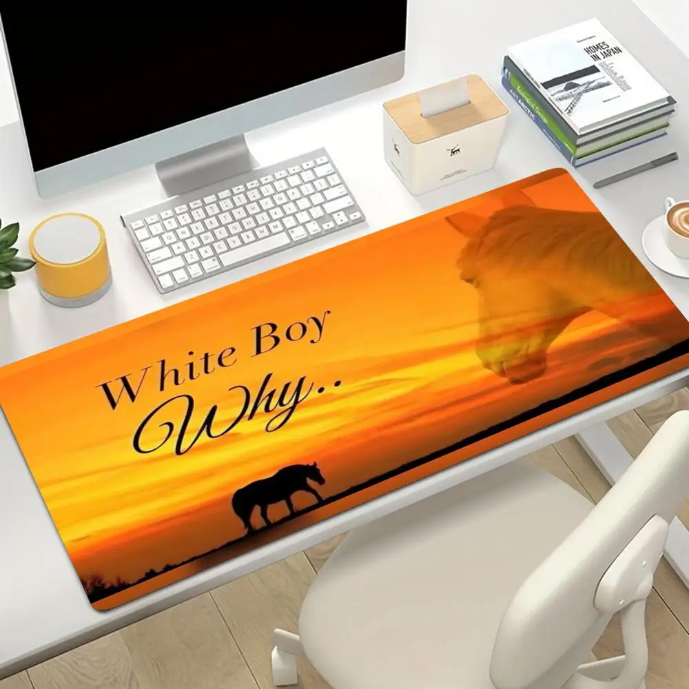 Table Mat Wild Horse Silhouette Sunset Orange Glow Funny Meme Quote Large Size Laptop Office Desktop Bedroom Learning Pad