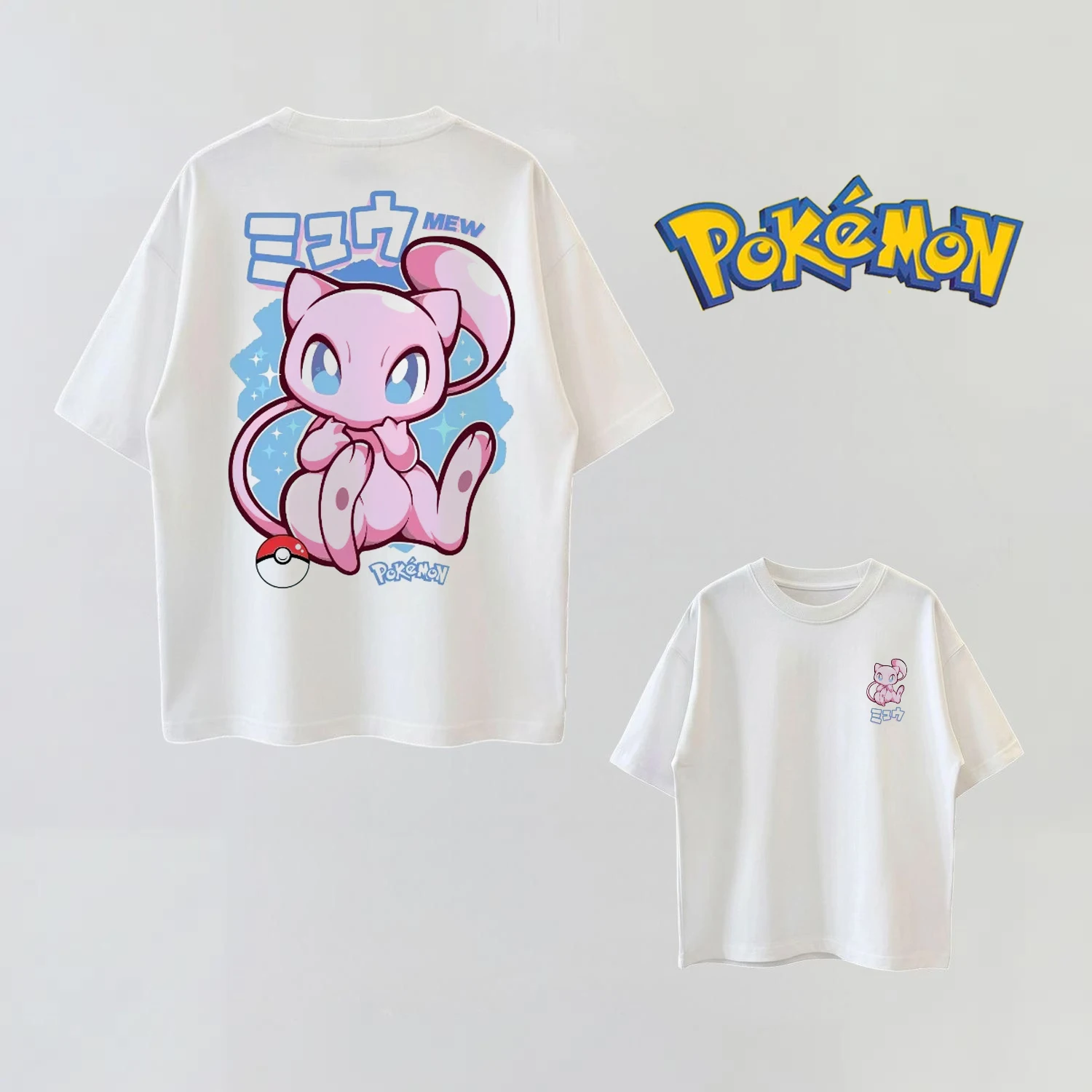 Summer Anime Pokémon Cosplay T-Shirt Cotton Short Sleeve Tops Casual Loose Retro T-Shirt Men Women Kids Family Matching Outfits - view 6