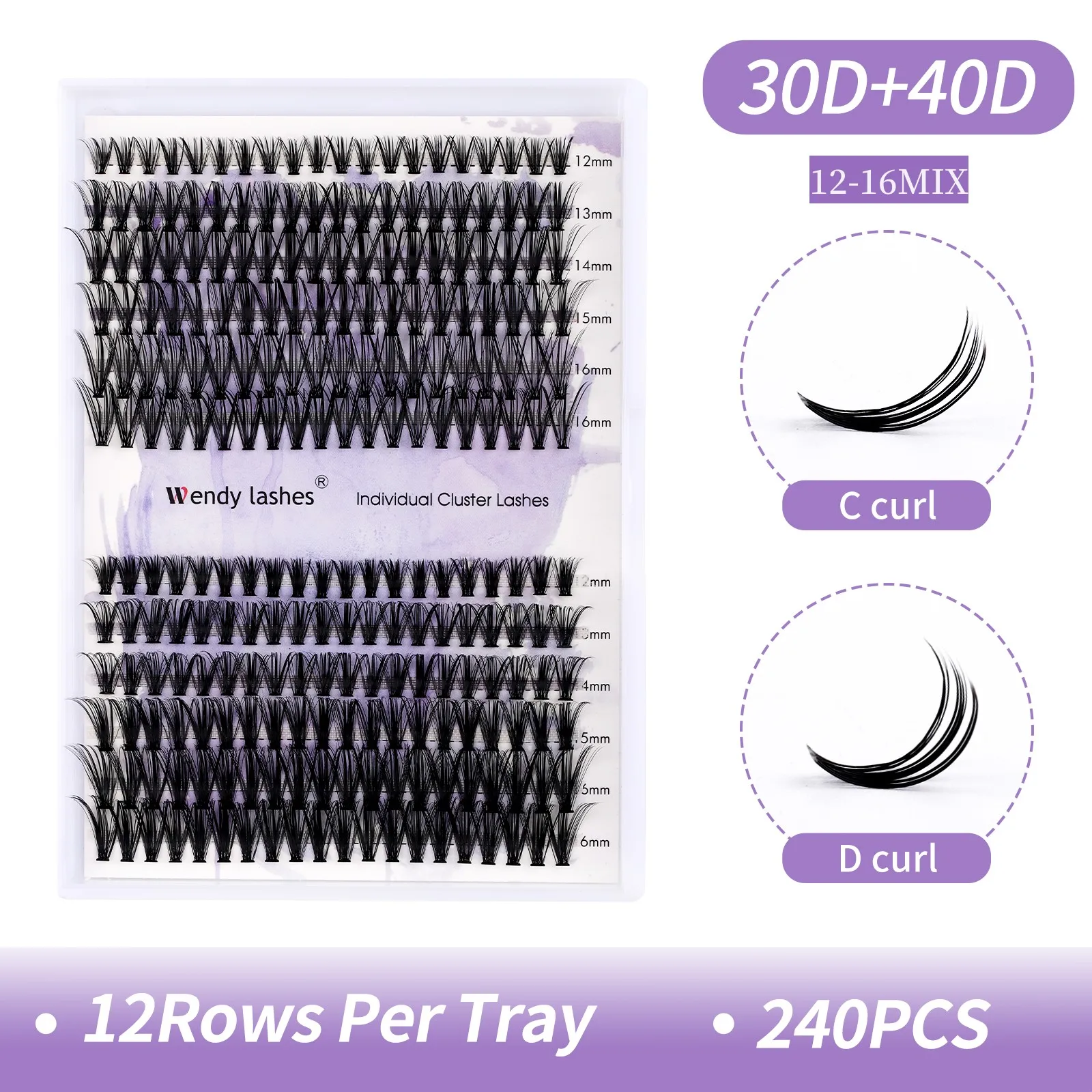 Wendy Lashes Clusters Individual Lashes Extension 50/60/80D Natural Faux Mink Eyelashes 3D Professional FauxEyelash supplier