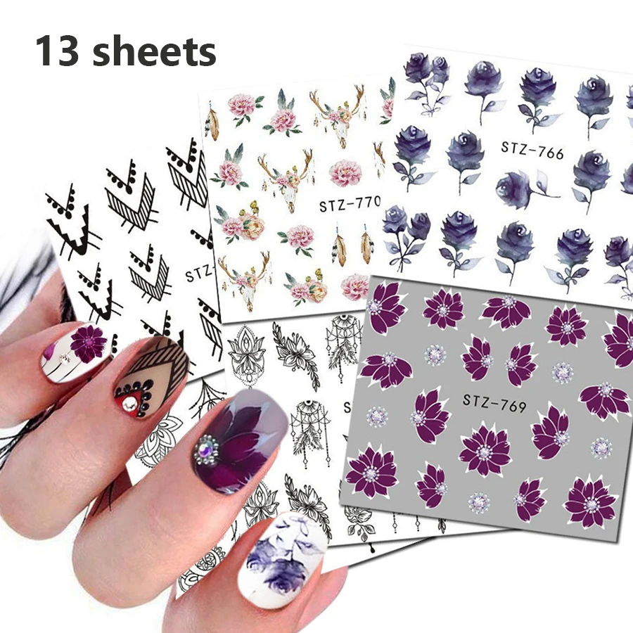 Buntes Blumen- und Fruchtdesign Erdbeer-Nagelkunst DIY Wassertransfer-Aufkleber-Set - Gemischte Designs Maniküre-Aufkleber – Detail 8